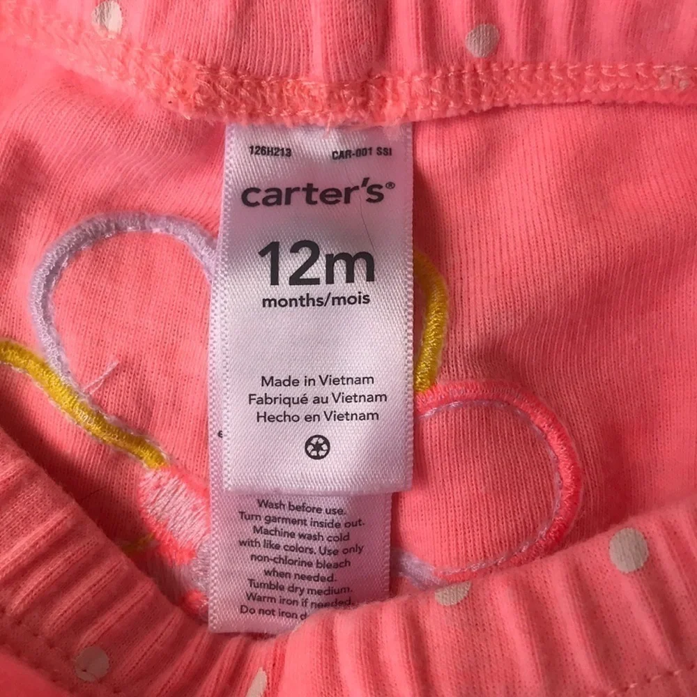 Carter’s Floral Mouse Onesie & Polka Dot Pants Set 12 Months - Picture 6 of 6